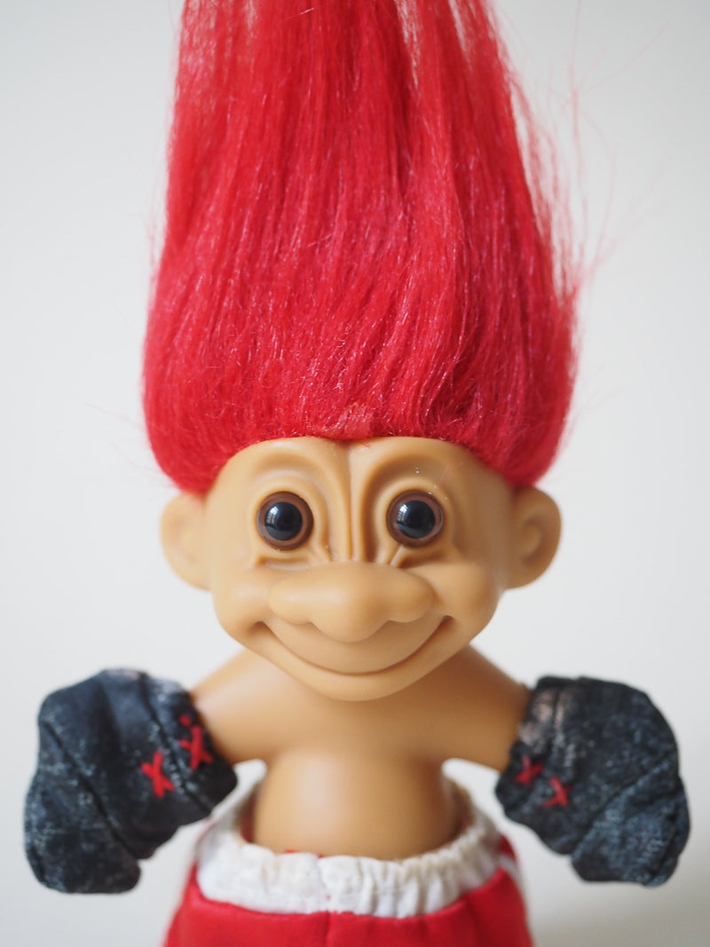 Grande figurine Vintage Troll Russ - le boxeur