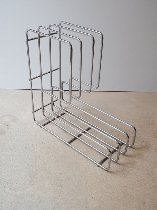 Range-vinyle ou magazine métal chromé vintage / Rack 33tours