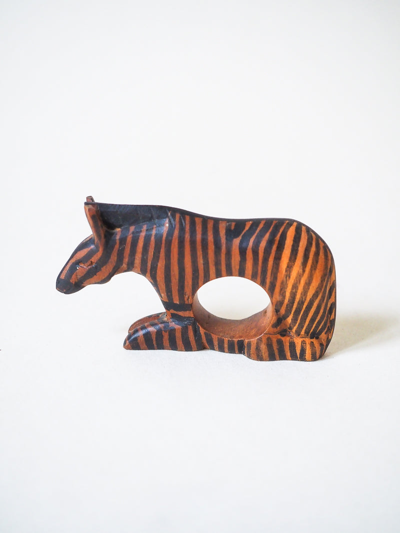 Ronds de serviette artisanaux africains – Lot de 2 – Zèbre et Lion