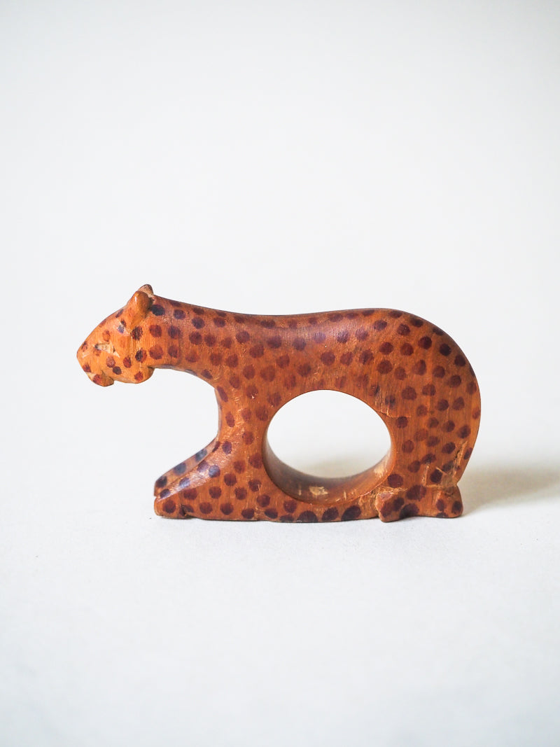 Ronds de serviette artisanaux africains – Lot de 2 – Rhinocéros et Guépard