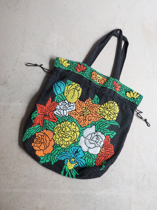Sac vintage perlé à fleurs