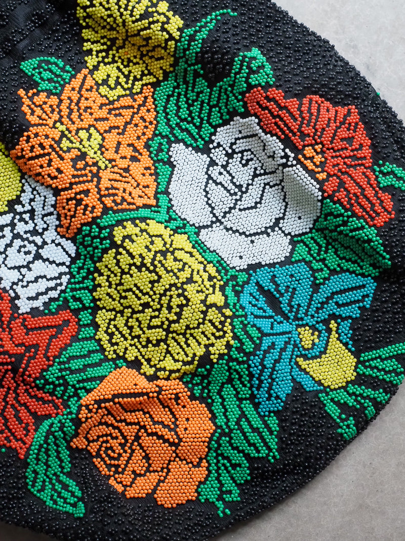 Sac vintage perlé à fleurs