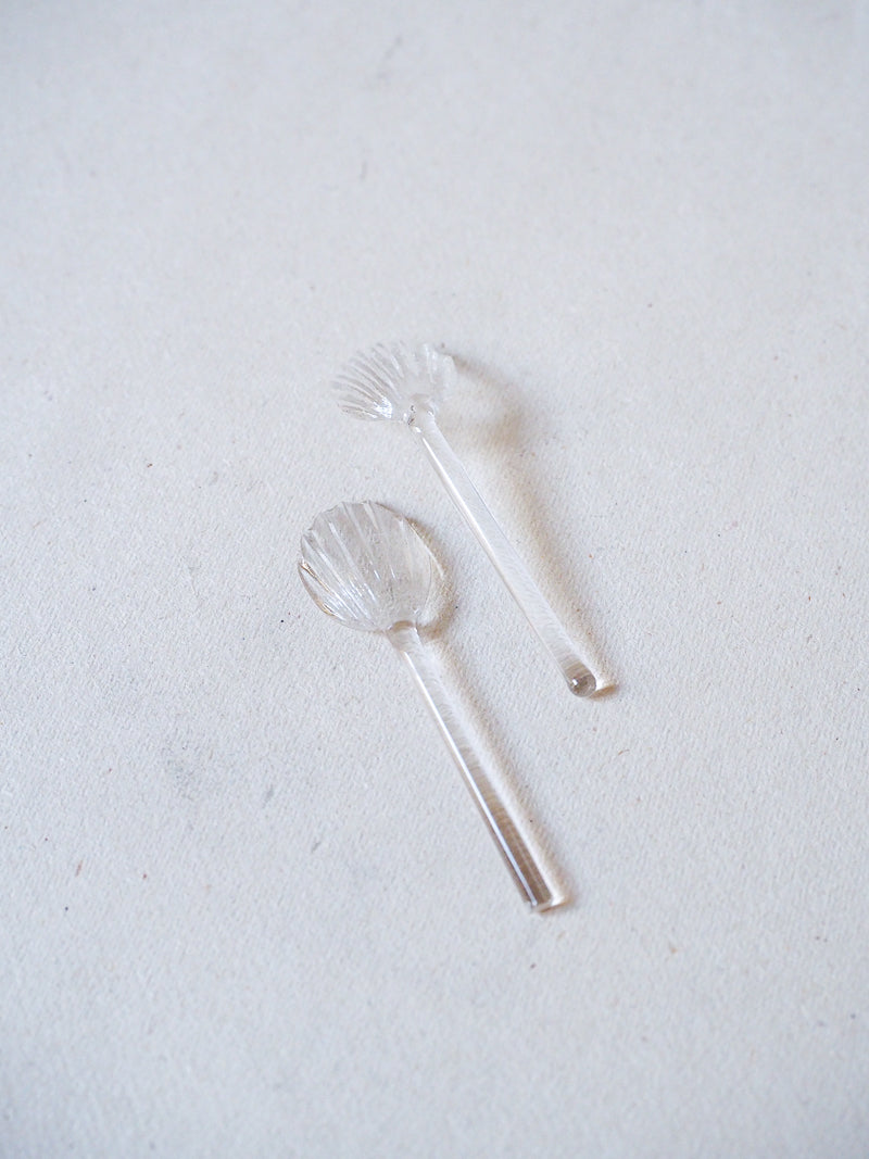 Salière et poivrière en cristal Daum – Avec cuillères – Vintage