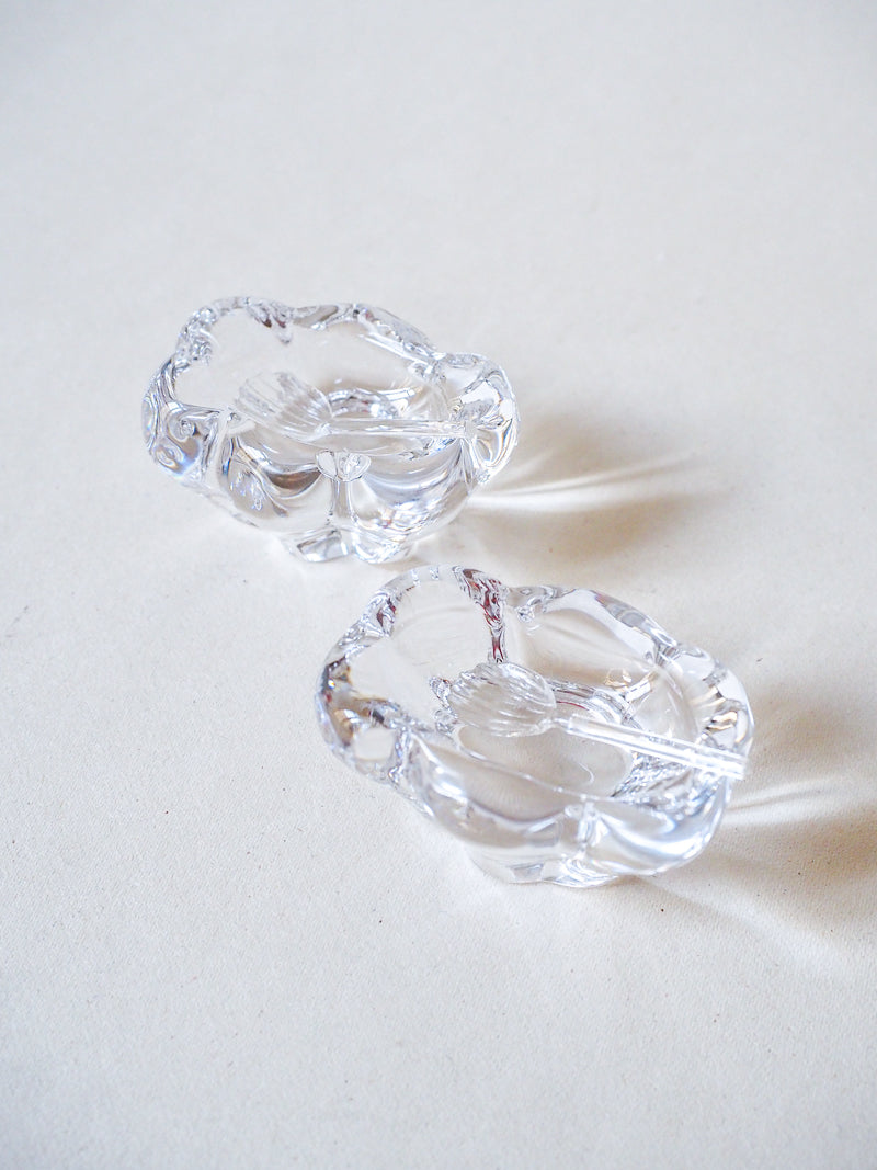 Salière et poivrière en cristal Daum – Avec cuillères – Vintage