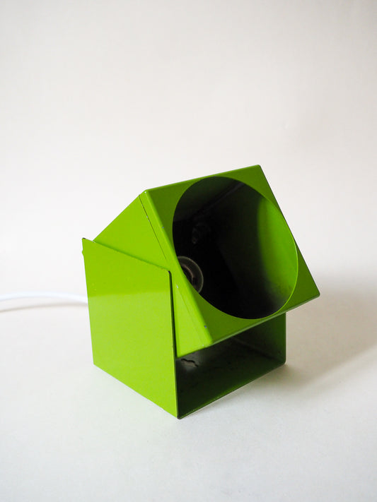 Spot cube vintage Lita – métal vert – orientable  – Space Age