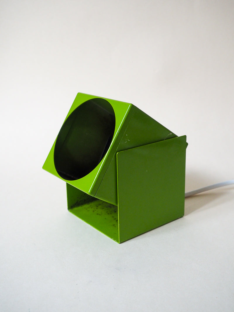 Spot cube vintage Lita – métal vert – orientable  – Space Age