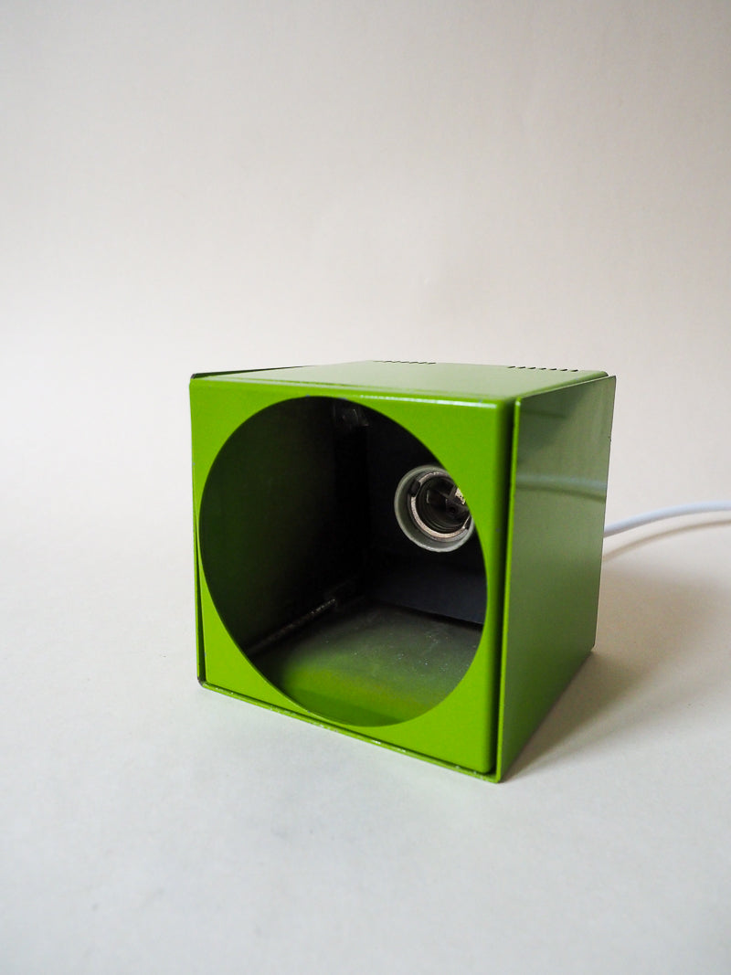 Spot cube vintage Lita – métal vert – orientable  – Space Age