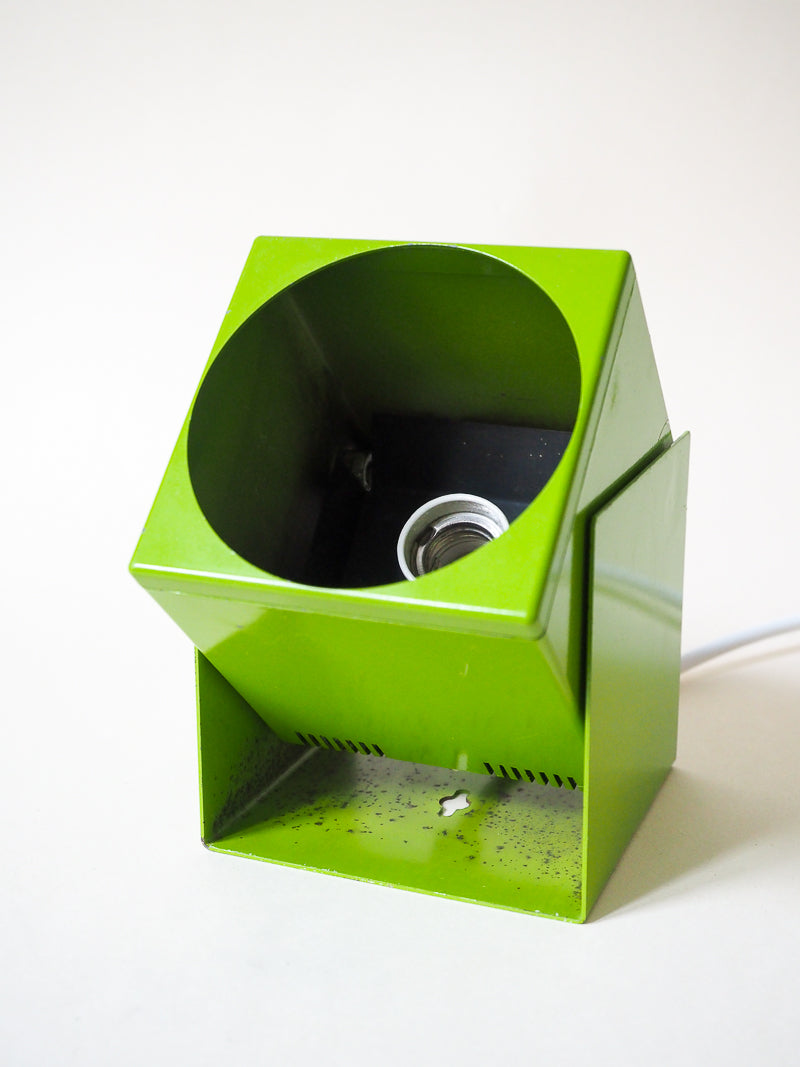 Spot cube vintage Lita – métal vert – orientable  – Space Age