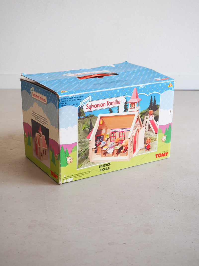 École Sylvanian vintage avec sa boîte