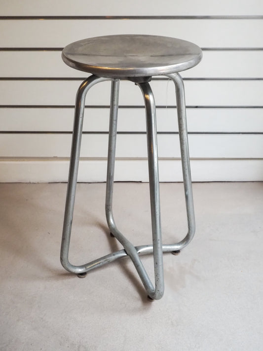Tabouret haut vintage en fonte d'aluminium