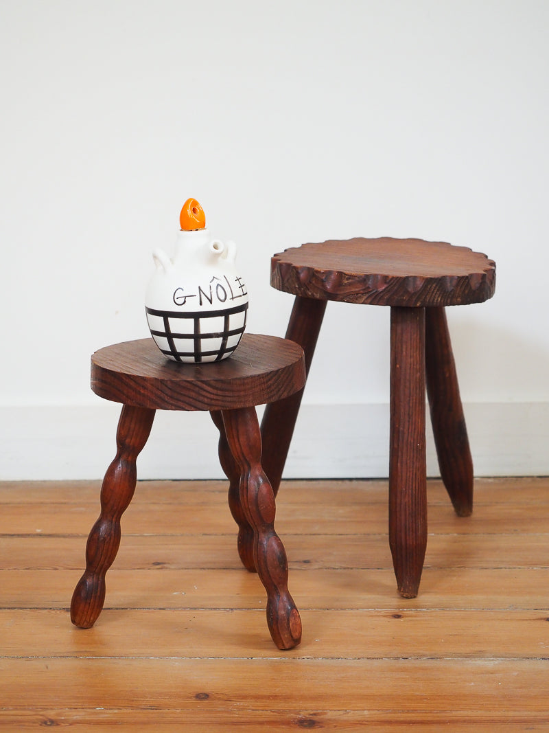 tabouret tripode de vacher pieds bobines
