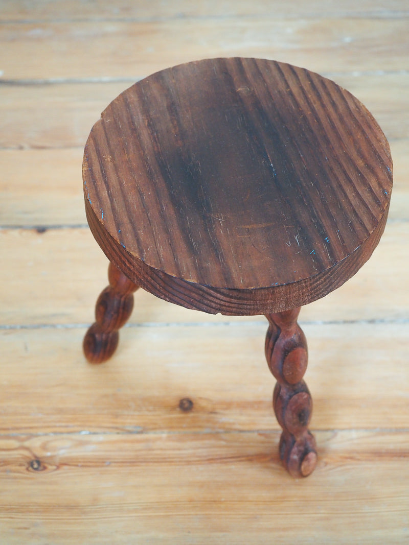 tabouret tripode de vacher pieds bobines