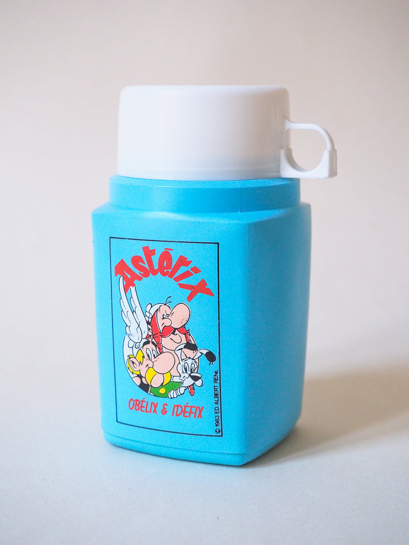 Thermos Flask Roughneck Flip tap  – Gourde vintage Astérix et Obélix – Années 80 – Objet collector