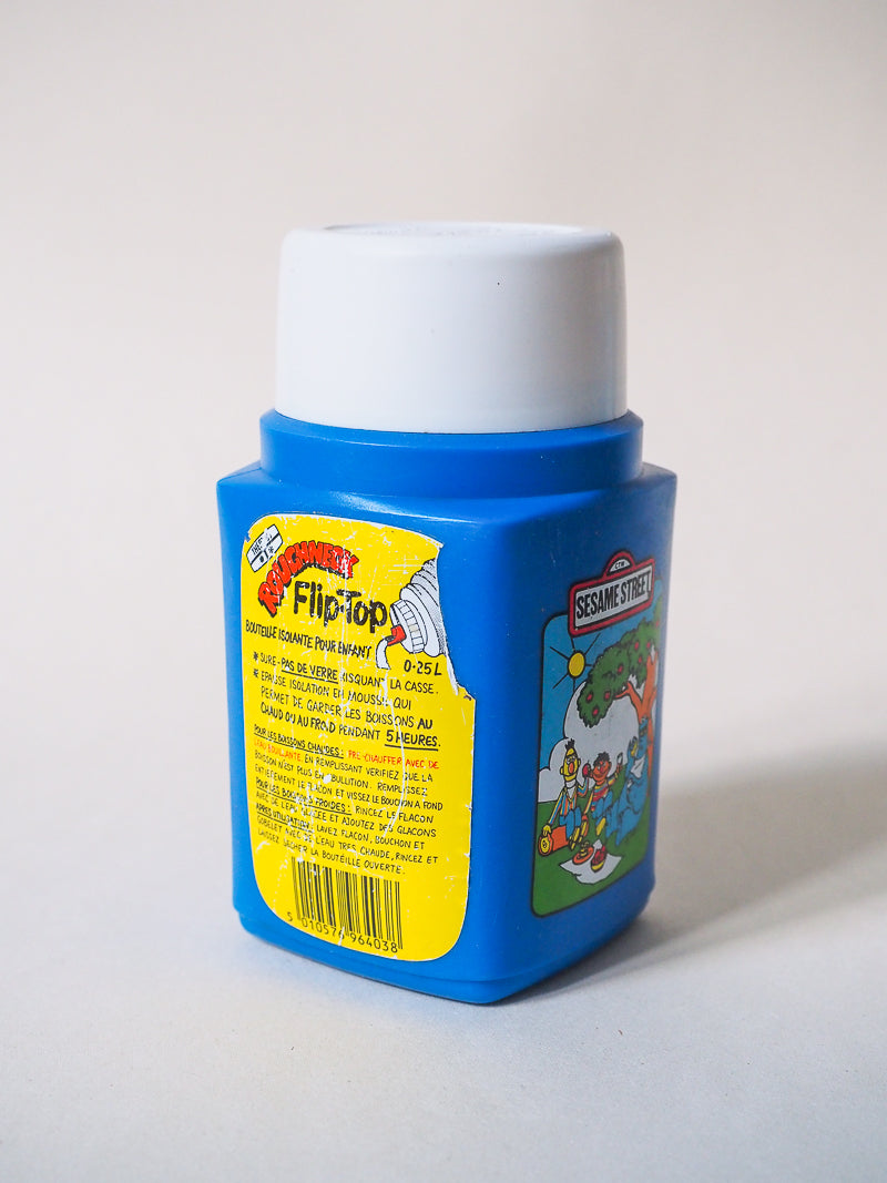 Thermos Flask Roughneck Flip Top  – Gourde vintage Sesame Street – Années 80 – Objet collector