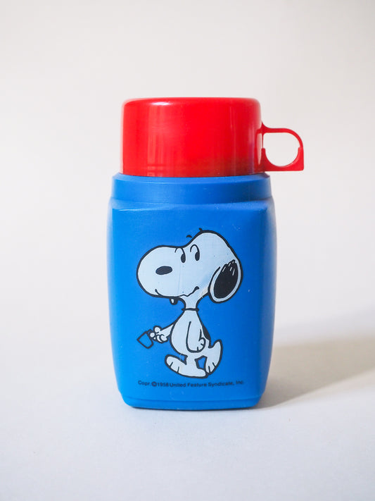 Thermos Flask Roughneck Flip tap  – Gourde vintage Snoopy – Années 80 – Objet collector