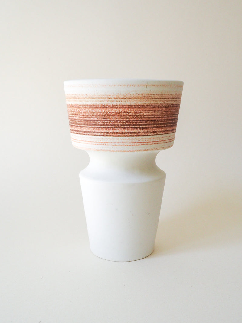 Grand vase diabolo vintage en céramique mate – Années 1950/1960