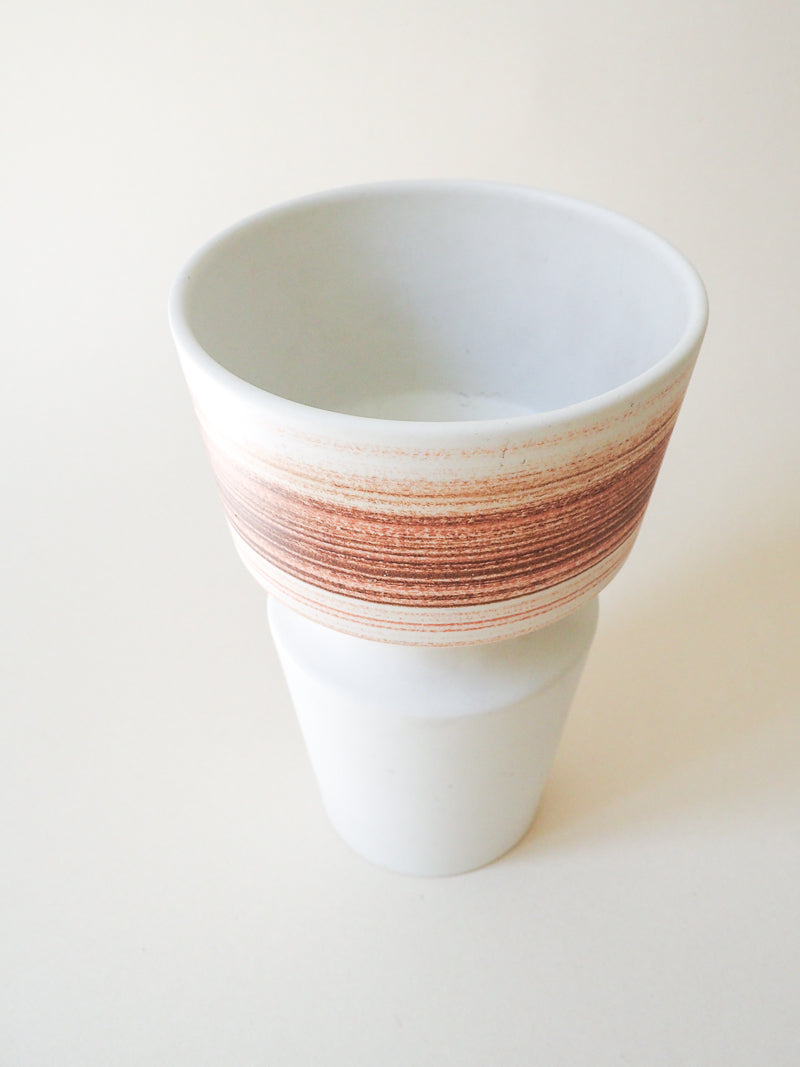 Grand vase diabolo vintage en céramique mate – Années 1950/1960