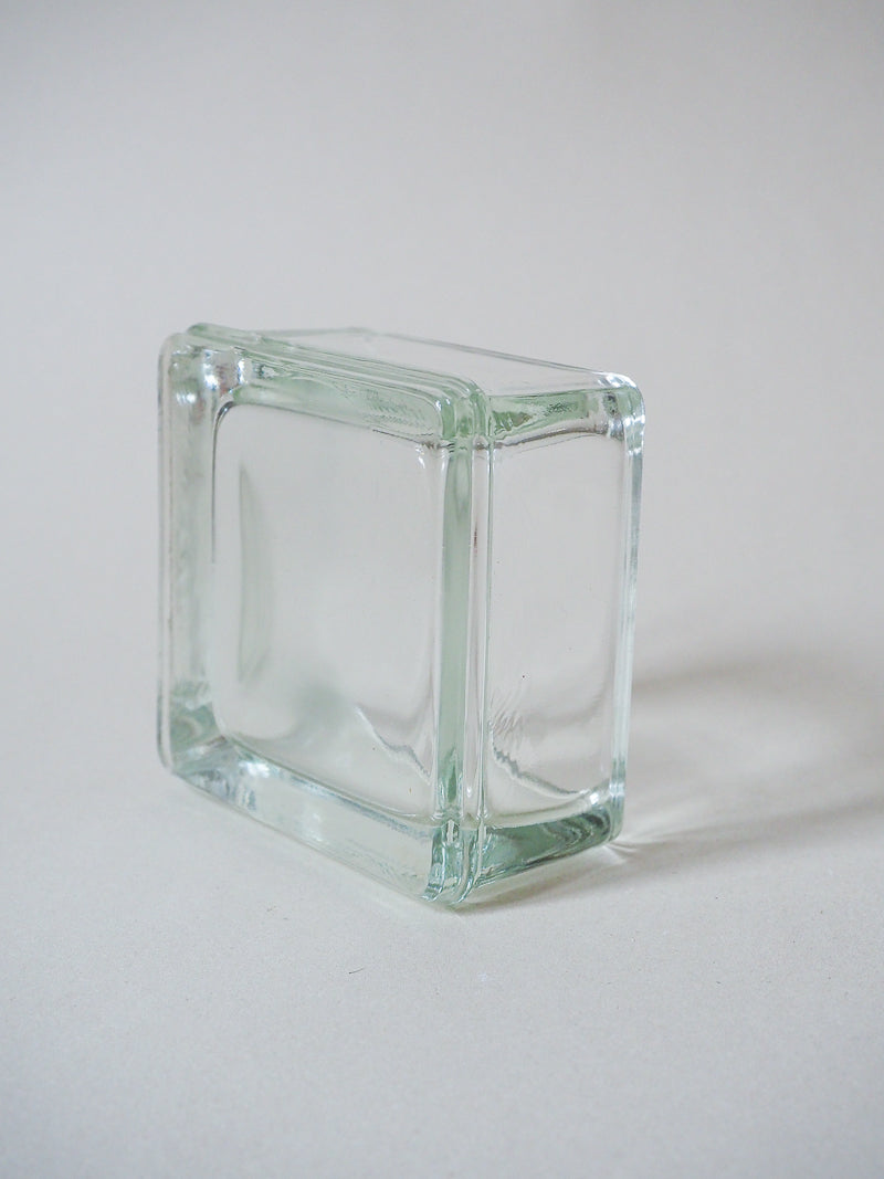 vide poche ou cendrier pavé en verre épais vintage