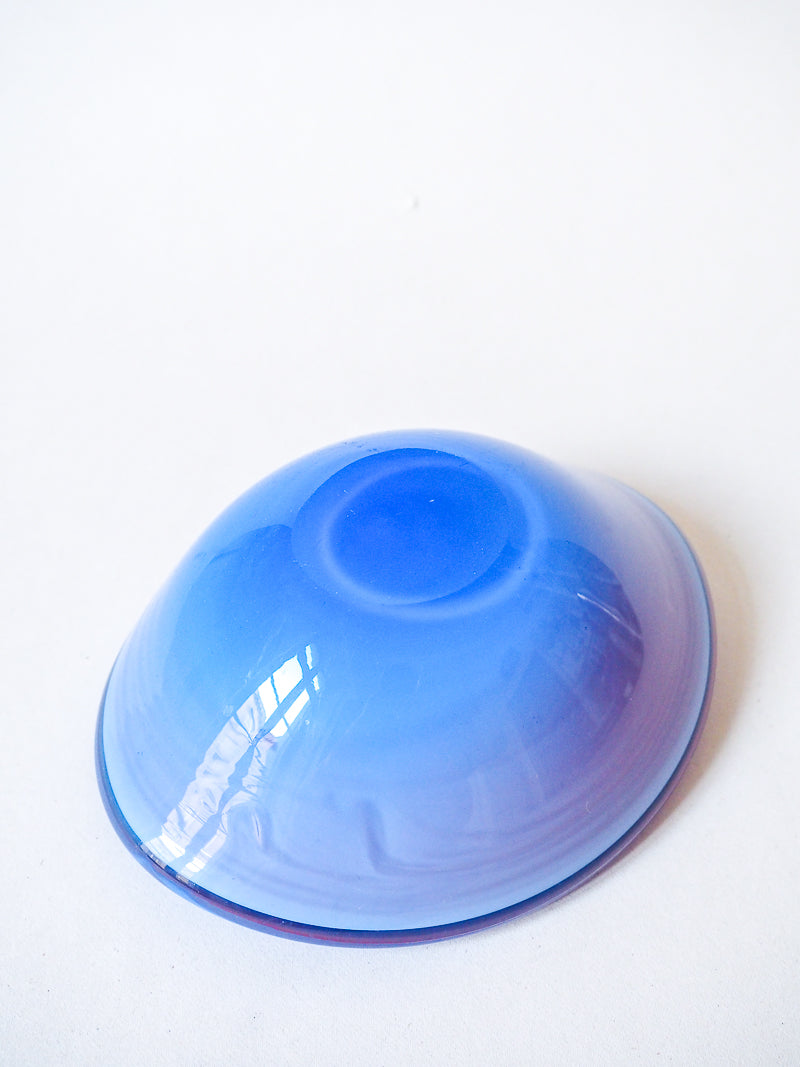 Vide-poche en verre de Murano – Rouge et bleu – Vintage