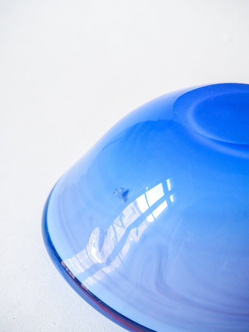 Vide-poche en verre de Murano – Rouge et bleu – Vintage